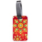 Red and Orange Floral Geometric Pattern Luggage Tags (Two Sides) Front