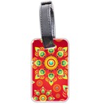 Red and Orange Floral Geometric Pattern Luggage Tags (Two Sides) Back