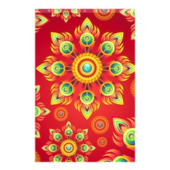 Red And Orange Floral Geometric Pattern Shower Curtain 48  X 72  (small) 