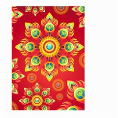 Red And Orange Floral Geometric Pattern Large Garden Flag (two Sides) by LovelyDesigns4U