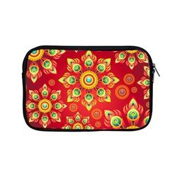 Red And Orange Floral Geometric Pattern Apple Macbook Pro 13  Zipper Case by LovelyDesigns4U