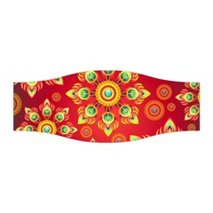 Red And Orange Floral Geometric Pattern Stretchable Headband