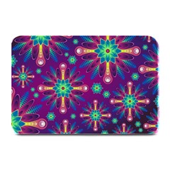 Purple And Green Floral Geometric Pattern Plate Mats