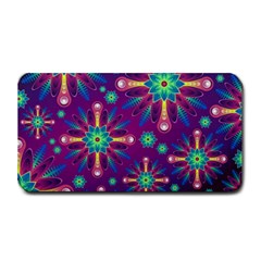 Purple And Green Floral Geometric Pattern Medium Bar Mats by LovelyDesigns4U