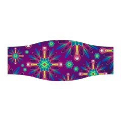 Purple And Green Floral Geometric Pattern Stretchable Headband