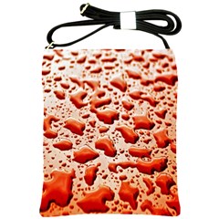 Water Drops Background Shoulder Sling Bags by Nexatart