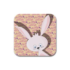 Easter Bunny  Rubber Square Coaster (4 Pack)  by Valentinaart