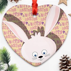 Easter Bunny  Heart Ornament (two Sides) by Valentinaart