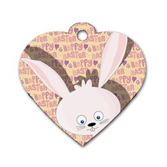 Easter Bunny  Dog Tag Heart (two Sides) by Valentinaart