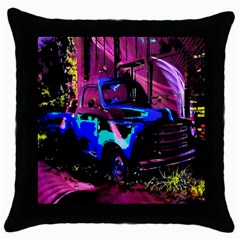 Abstract Artwork Of A Old Truck Throw Pillow Case (black) by Nexatart