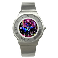 Abstract Artwork Of A Old Truck Stainless Steel Watch by Nexatart