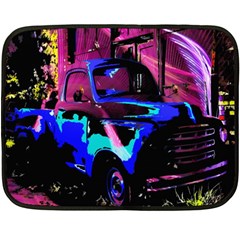 Abstract Artwork Of A Old Truck Double Sided Fleece Blanket (mini)  by Nexatart