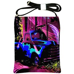 Abstract Artwork Of A Old Truck Shoulder Sling Bags by Nexatart