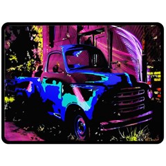 Abstract Artwork Of A Old Truck Fleece Blanket (large)  by Nexatart