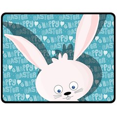 Easter Bunny  Double Sided Fleece Blanket (medium)  by Valentinaart