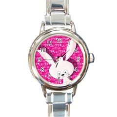 Easter Bunny  Round Italian Charm Watch by Valentinaart