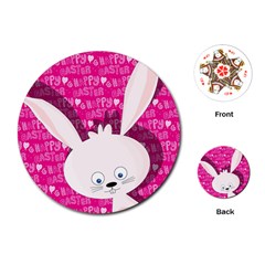 Easter Bunny  Playing Cards (round)  by Valentinaart