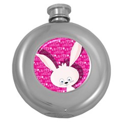 Easter Bunny  Round Hip Flask (5 Oz) by Valentinaart