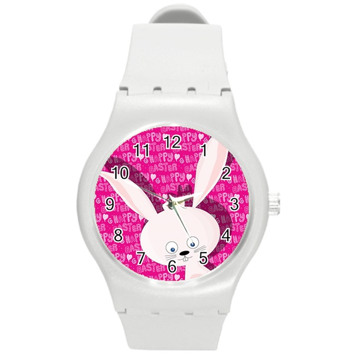 Easter bunny  Round Plastic Sport Watch (M)