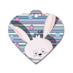 Easter bunny  Dog Tag Heart (One Side)