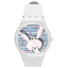 Easter bunny  Round Plastic Sport Watch (M)