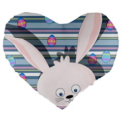 Easter bunny  Large 19  Premium Heart Shape Cushions