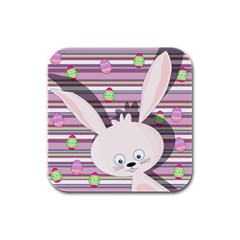 Easter Bunny  Rubber Square Coaster (4 Pack)  by Valentinaart