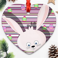 Easter Bunny  Heart Ornament (two Sides) by Valentinaart