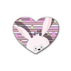 Easter Bunny  Rubber Coaster (heart)  by Valentinaart