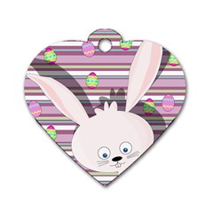 Easter Bunny  Dog Tag Heart (two Sides) by Valentinaart