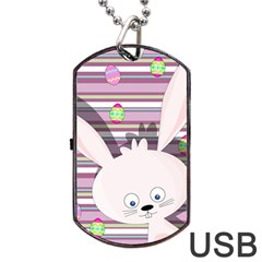 Easter Bunny  Dog Tag Usb Flash (one Side) by Valentinaart