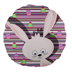 Easter Bunny  Large 18  Premium Flano Round Cushions by Valentinaart