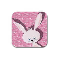 Easter Bunny  Rubber Square Coaster (4 Pack)  by Valentinaart