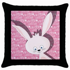 Easter Bunny  Throw Pillow Case (black) by Valentinaart