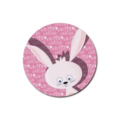 Easter Bunny  Rubber Round Coaster (4 Pack)  by Valentinaart