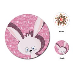 Easter Bunny  Playing Cards (round)  by Valentinaart