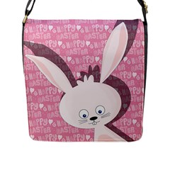 Easter Bunny  Flap Messenger Bag (l)  by Valentinaart