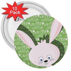 Easter bunny  3  Buttons (10 pack) 