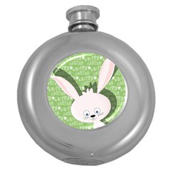 Easter Bunny  Round Hip Flask (5 Oz) by Valentinaart