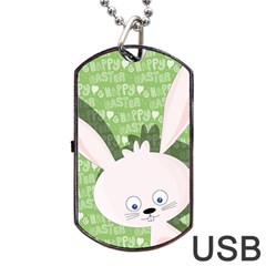 Easter Bunny  Dog Tag Usb Flash (one Side) by Valentinaart