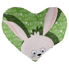 Easter bunny  Large 19  Premium Heart Shape Cushions