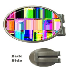 Glitch Art Abstract Money Clips (oval)  by Nexatart