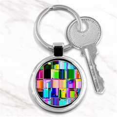 Glitch Art Abstract Key Chains (round)  by Nexatart