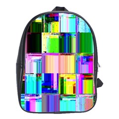 Glitch Art Abstract School Bags(large)  by Nexatart