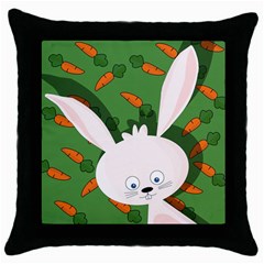 Easter Bunny  Throw Pillow Case (black) by Valentinaart