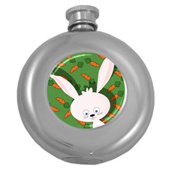 Easter Bunny  Round Hip Flask (5 Oz) by Valentinaart