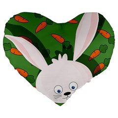 Easter Bunny  Large 19  Premium Heart Shape Cushions by Valentinaart