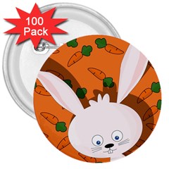 Easter Bunny  3  Buttons (100 Pack)  by Valentinaart