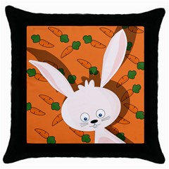 Easter Bunny  Throw Pillow Case (black) by Valentinaart