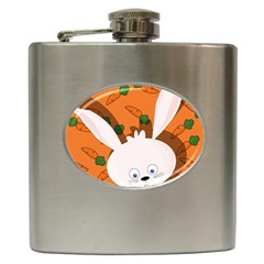 Easter Bunny  Hip Flask (6 Oz) by Valentinaart